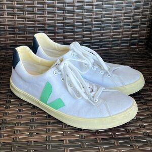 Veja Esplar SE Canvas White Turquoise Nautico - Size 9